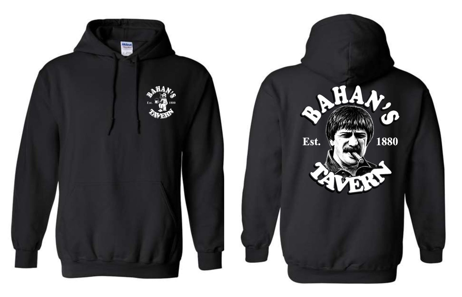 BAHANS-18500 BLACK PULLOVER HOODIE