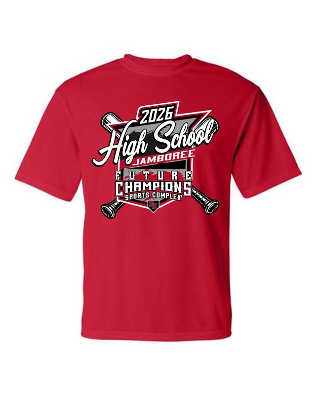 FC-HIGH SCHOOL JAMBOREE-5100 RED DRI-FIT T-SHIRT (FRONT &amp; BACK PRINT)