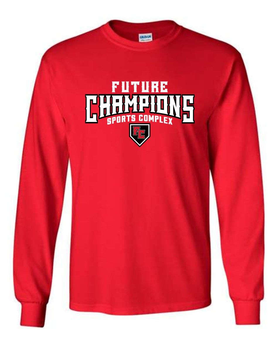 FC-FUTURE CHAMPIONS LOGO-5400 RED LONG SLEEVE-T (FRONT PRINT ONLY)
