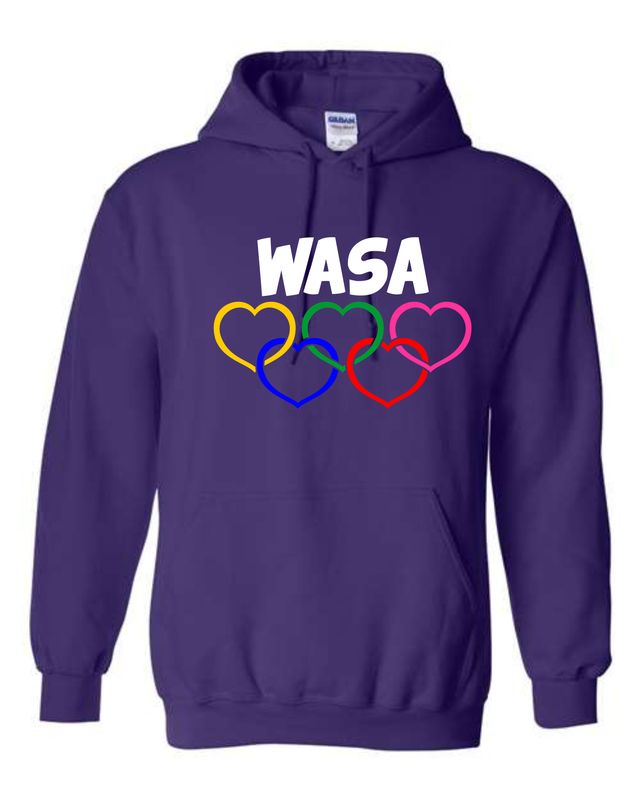 WASA-LOGO 18500 PURPLE PULLOVER HOODIE