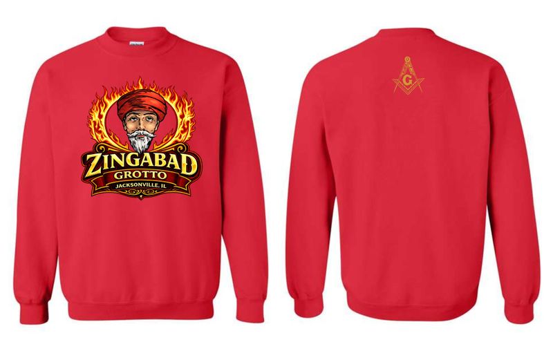 ZINGABAD GROTTO-18000 RED CREWNECK SWEATSHIRT