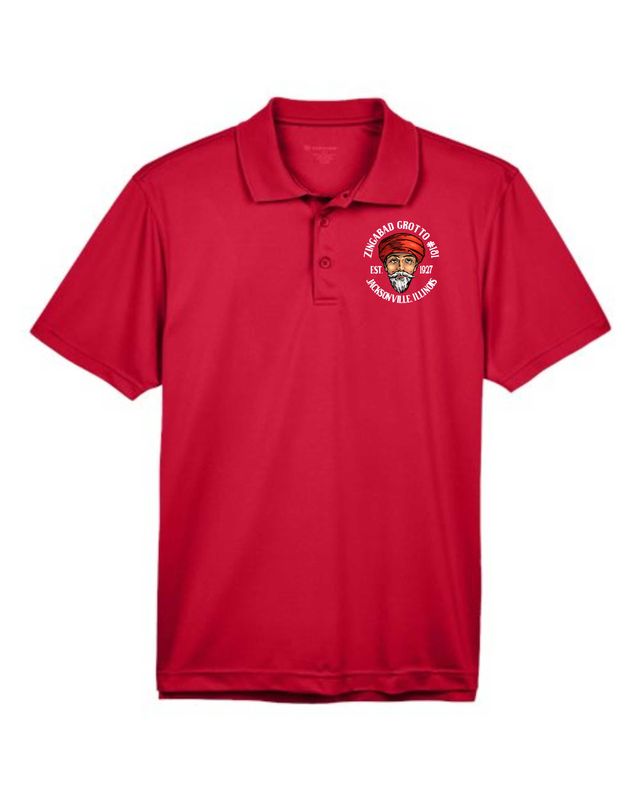 ZINGABAD GROTTO-8800 RED UNI-SEX DR-BLEND JERSEY POLO (EMBROIDERED)