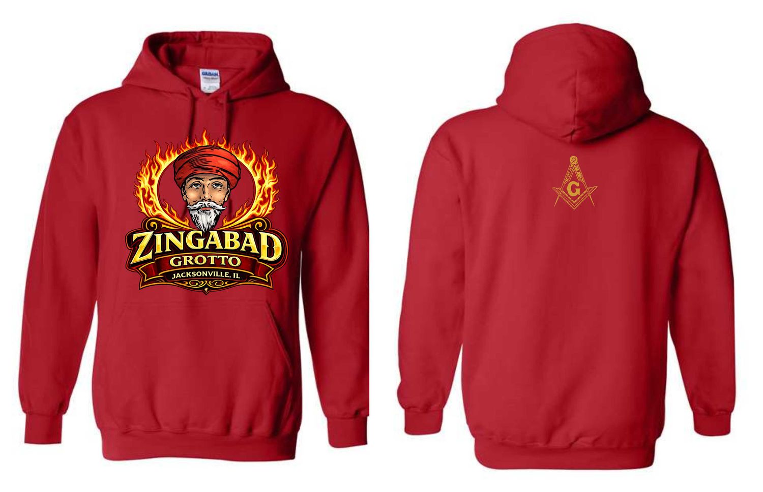ZINGABAD GROTTO-18500 RED PULLOVER HOODIE