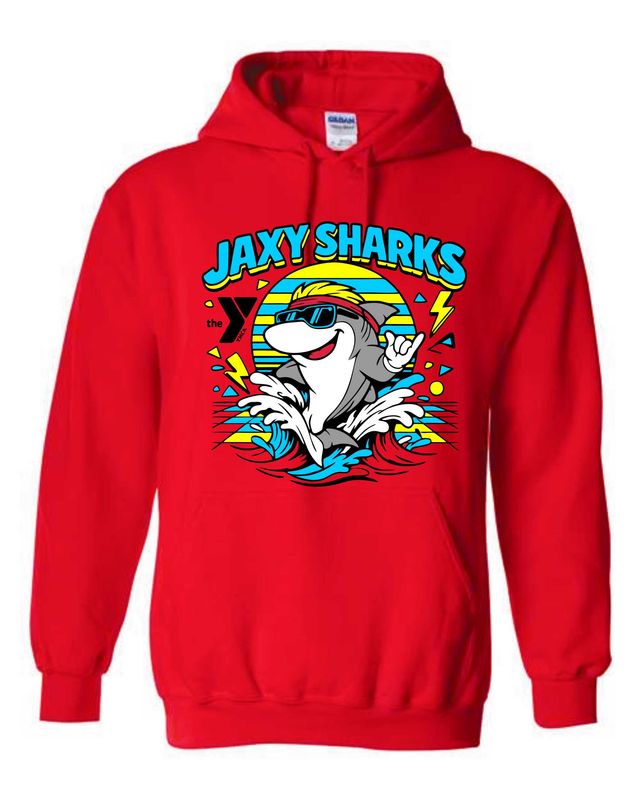 JAXY SHARKS STATE-18500 RED PULLOVER HOODIE