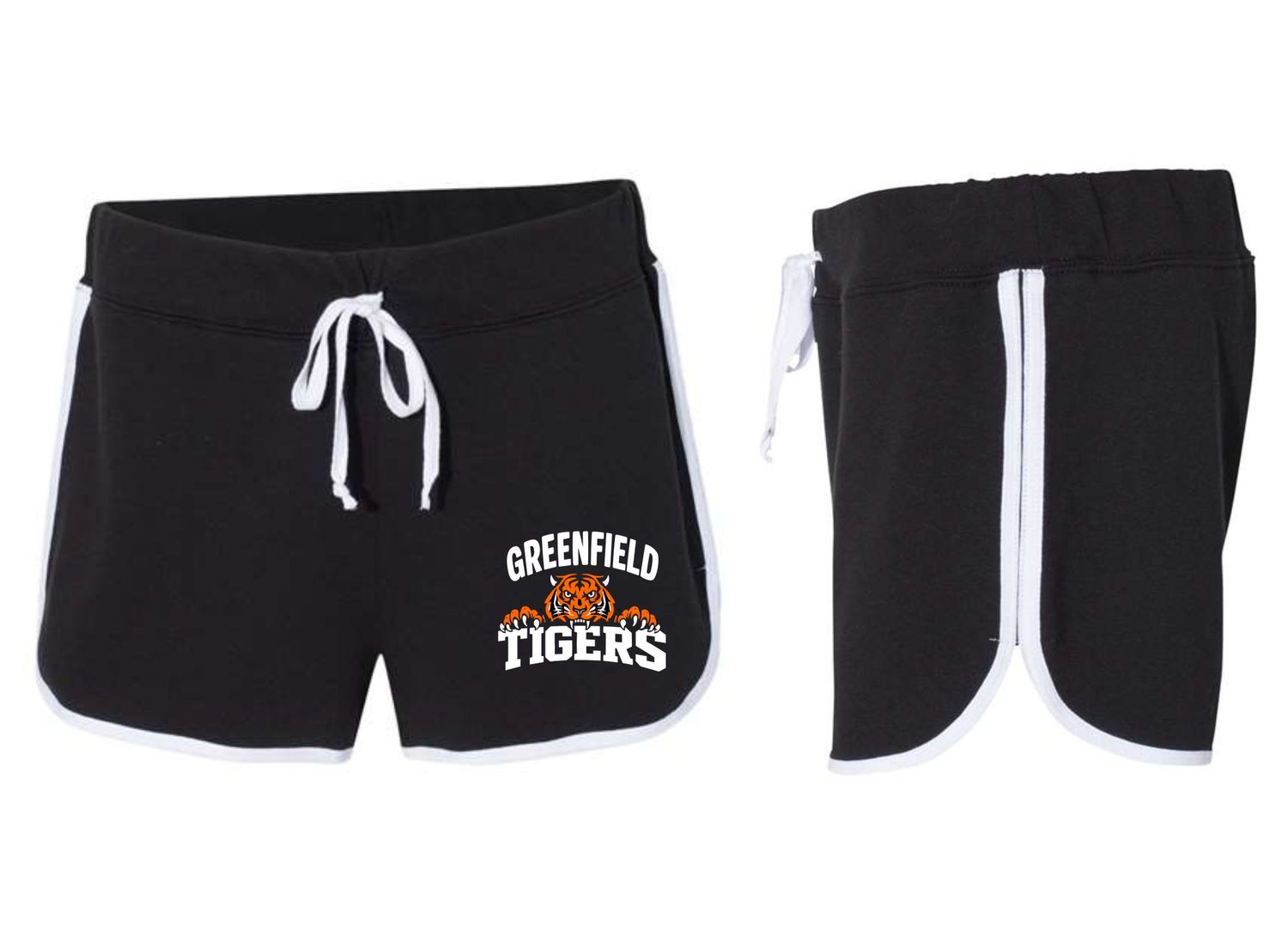 TIGERS-R65 BLACK LADIES RELAY SHORTS