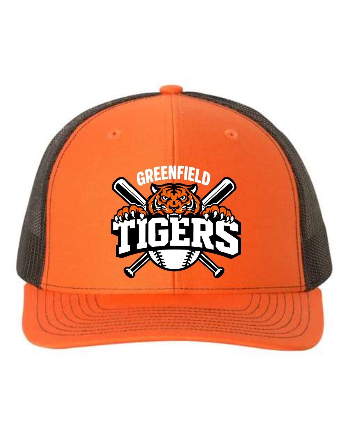 TIGERS-112 RICHARDSON ORANGE/BLACK TRUCKER HAT (EMBROIDERED)
