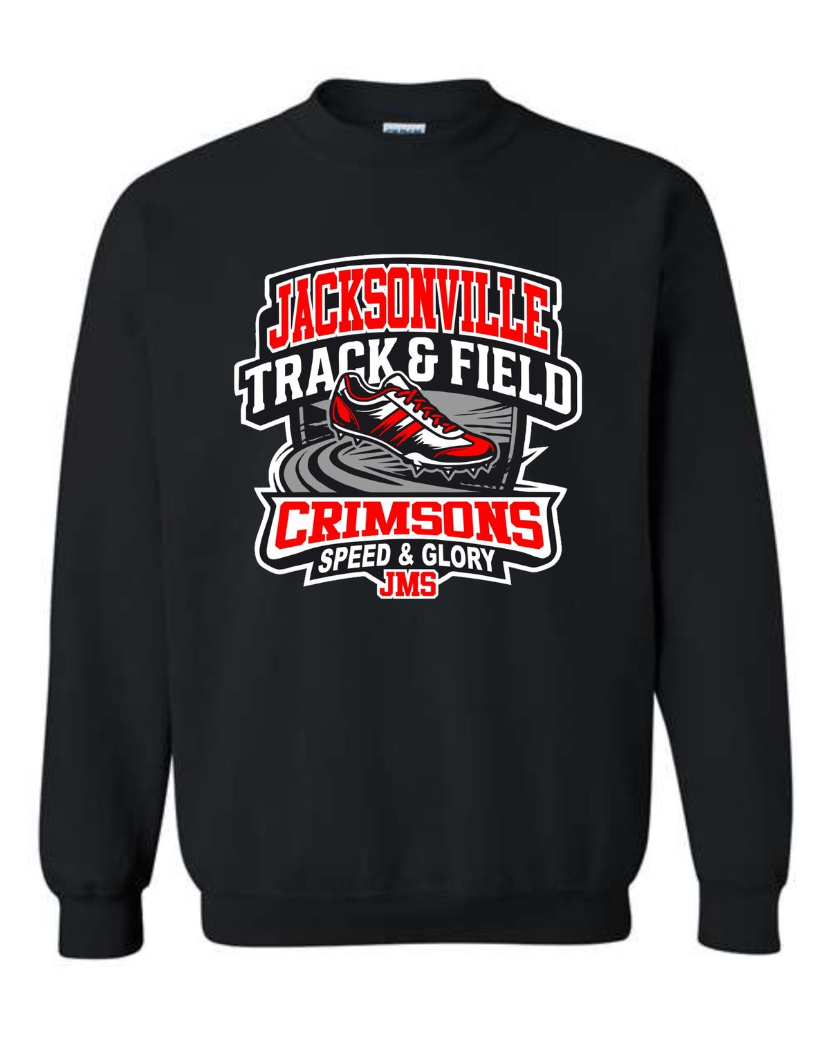 JMS TRACK-18000 BLACK CREWNECK SWEATSHIRT