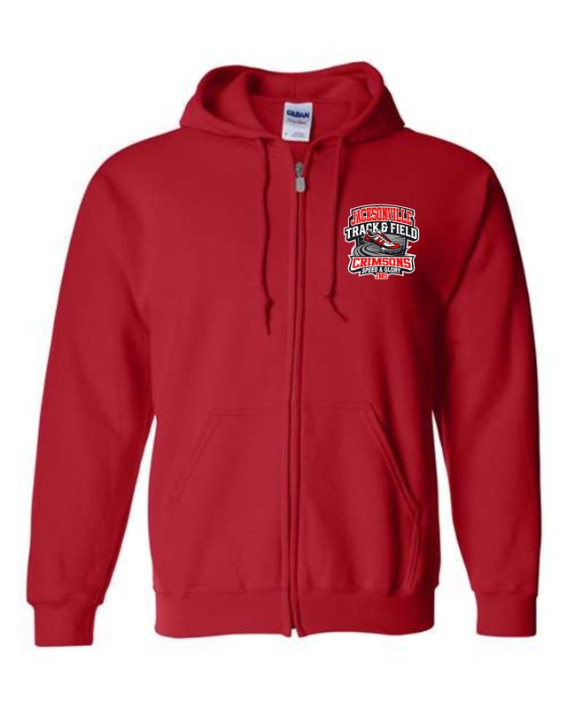 JMS TRACK-18600 RED ZIP-UP HOODIE