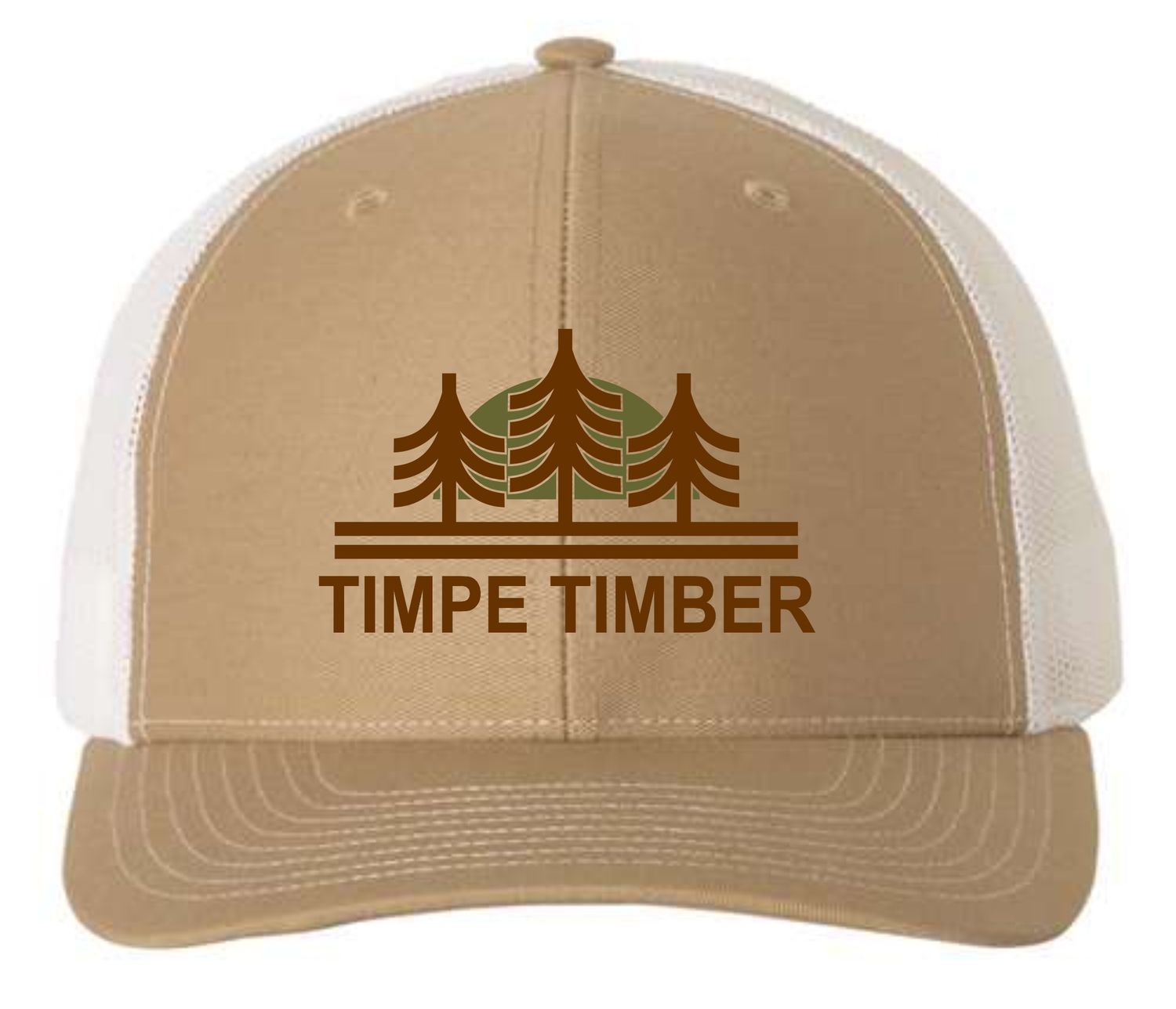 TIMPE-112 KHAKI RICHARDSON TRUCKER HAT (EMBROIDERED)