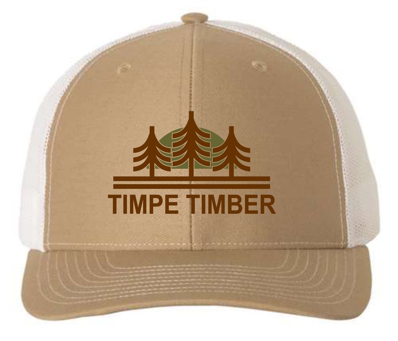 TIMPE-112 KHAKI RICHARDSON TRUCKER HAT (EMBROIDERED)