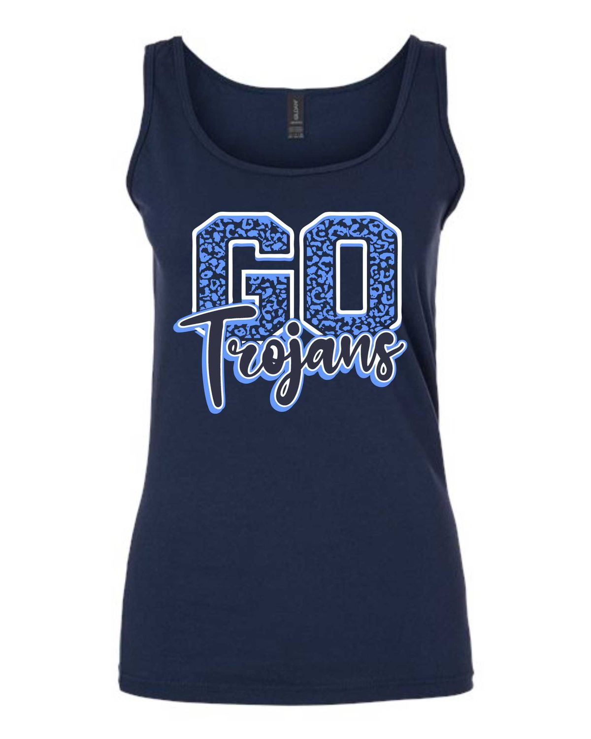 TRIOPIA TROJANS-GILDAN 64200L NAVY SOFT STYLE-T LADIES TANK TOP