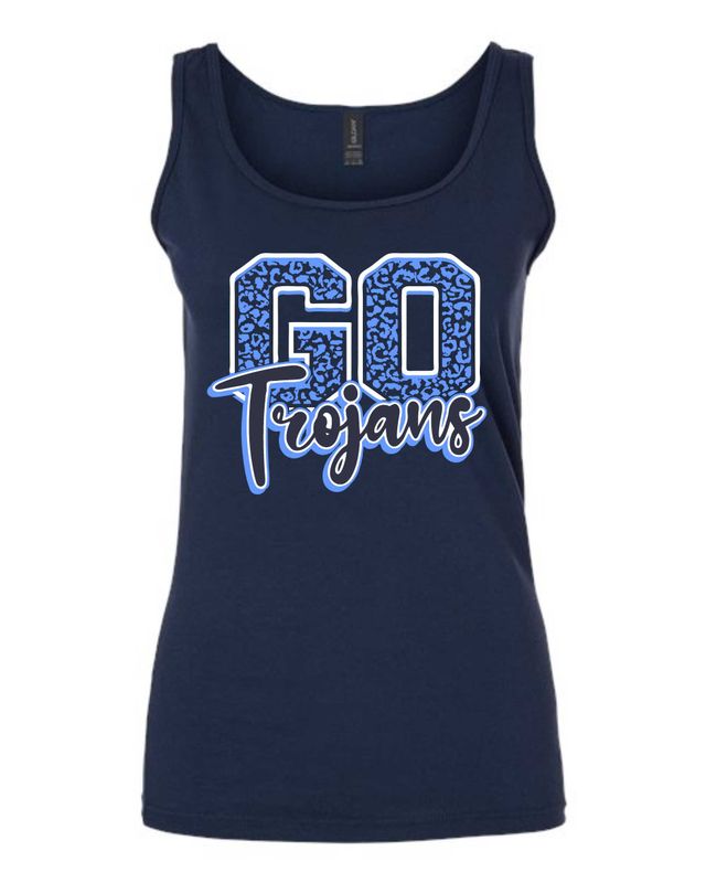 TRIOPIA TROJANS-GILDAN 64200L NAVY SOFT STYLE-T LADIES TANK TOP