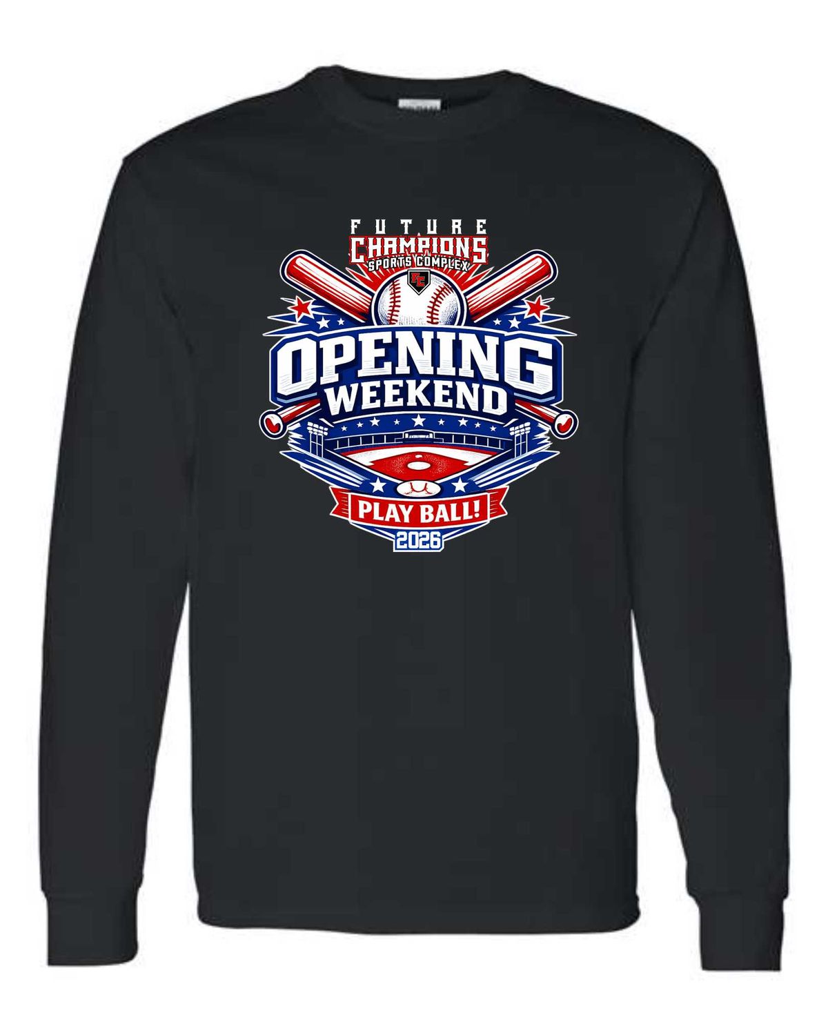 FC-OPENING WEEKEND-5400 BLACK REGULAR LONG SLEEVE-T (FRONT &amp; BACK PRINT)