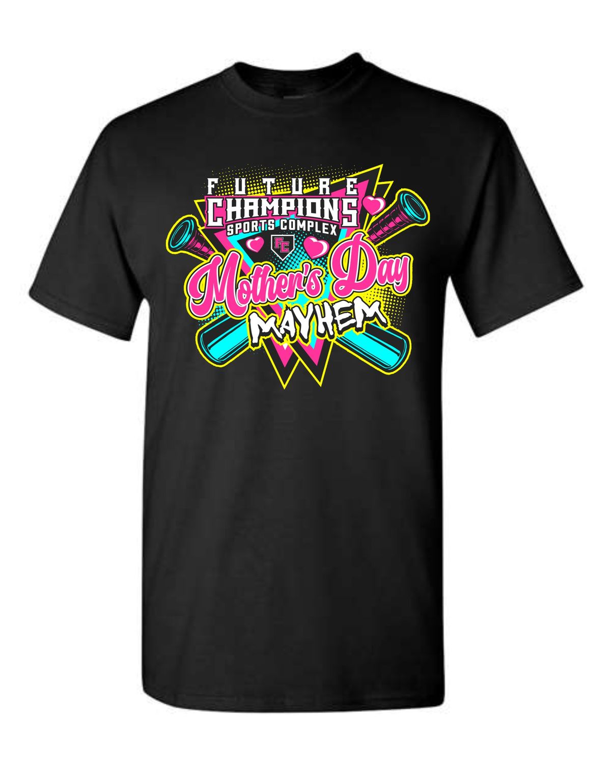 FC-MOTHER'S DAY MAYHEM-5000 BLACK REGULAR T-SHIRT (FRONT &amp; BACK PRINT)
