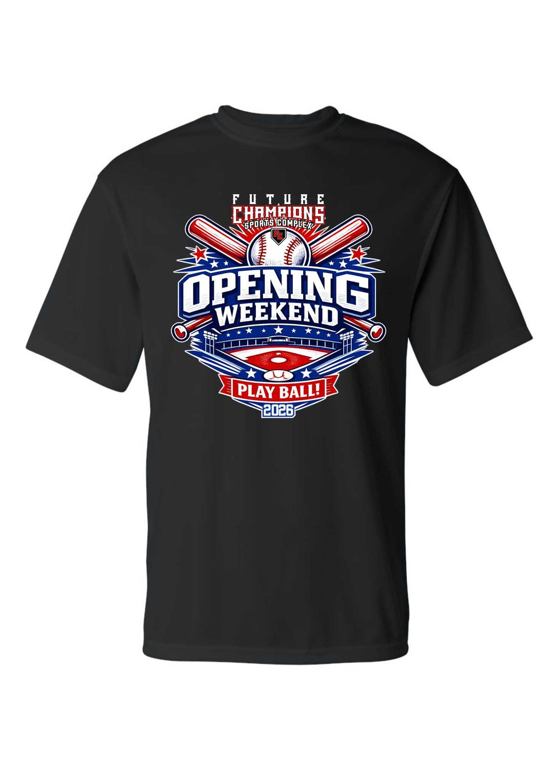 FC-OPENING WEEKEND-5100 BLACK DRI-FIT T-SHIRT (FRONT &amp; BACK PRINT)