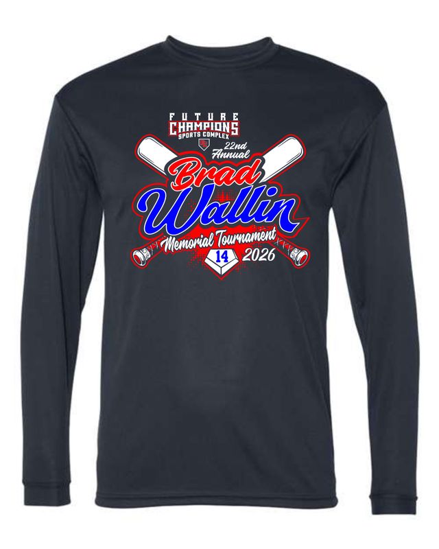 FC-BRAD WLLIN-5104 NAVY BLUE DRI-FIT LONG SLEEVE-T (FRONT &amp; BACK PRINT)