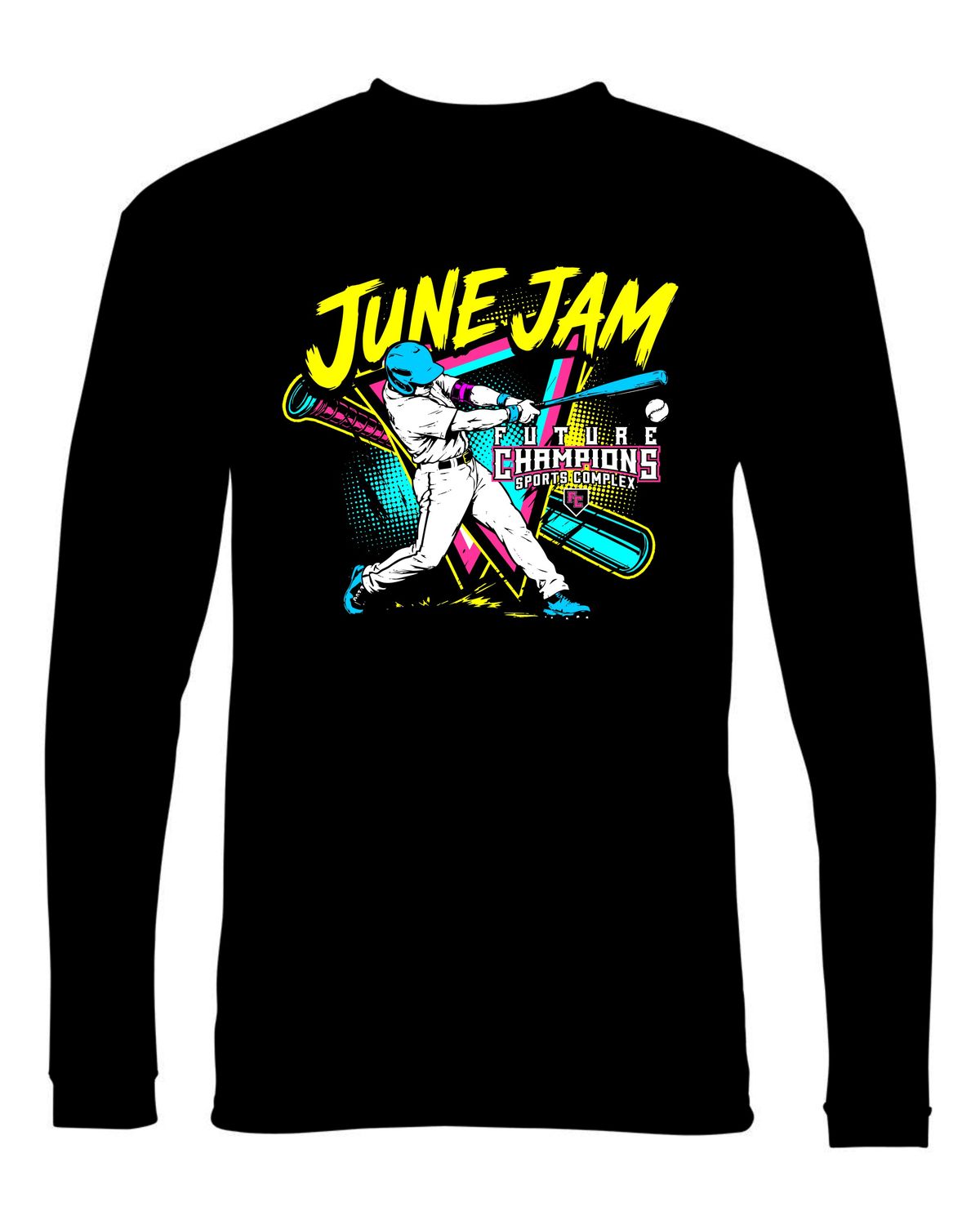 FC-JUNE JAM-5104 BLACK DRI-FIT LONG SLEEVE-T (FRONT &amp; BACK PRINT)