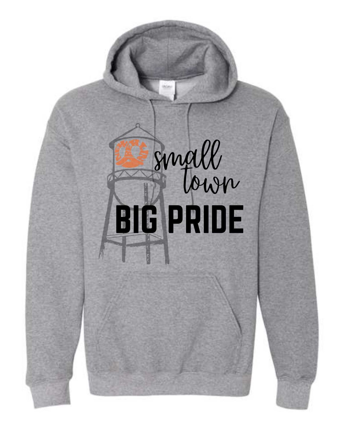 NEW BERLIN-SMALL TOWN BIG PRIDE-18500 GRAPHITE HEATHER PULLOVER HOODIE
