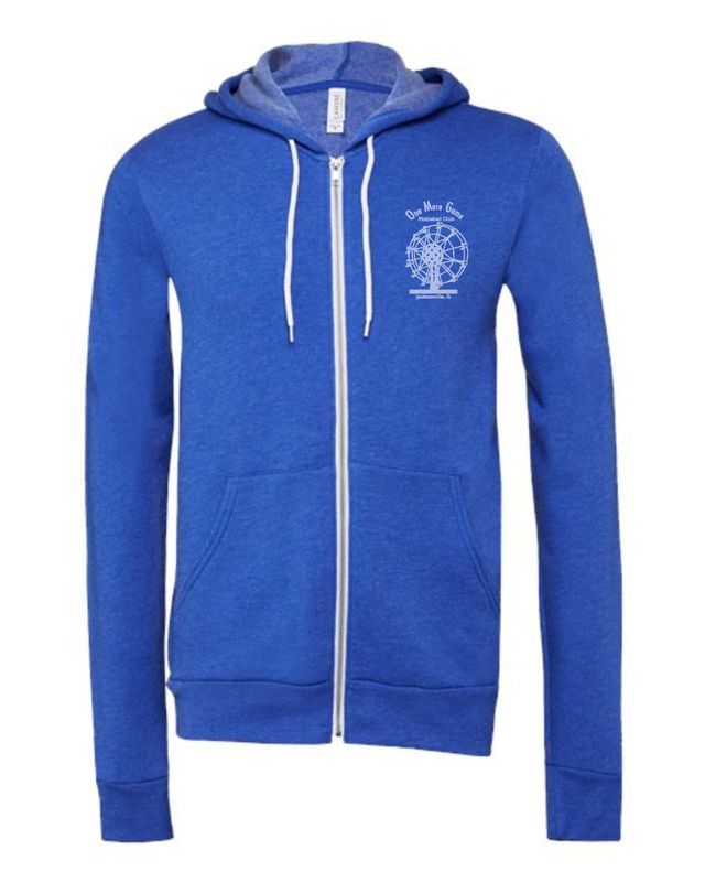 OMG-3739 ROYAL BLUE SPONGE FLEECE FULL-ZIP HOODIE
