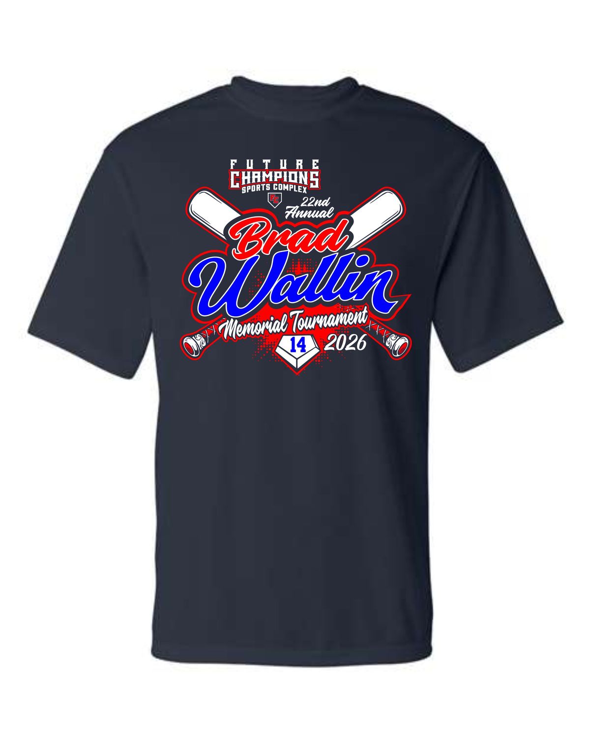 FC-BRAD WALLIN-5100 NAVY BLUE DRI-FIT T-SHIRT (FRONT &amp; BACK PRINT)