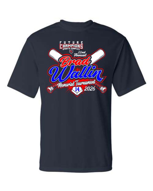 FC-BRAD WALLIN-5100 NAVY BLUE DRI-FIT T-SHIRT (FRONT &amp; BACK PRINT)