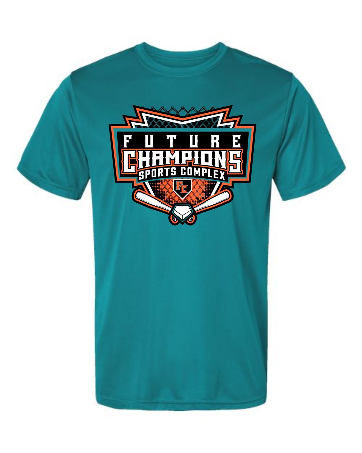 FC-SLUGFEST-790 TEAL DRI-FIT T-SHIRT (FRONT &amp; BACK PRINT)