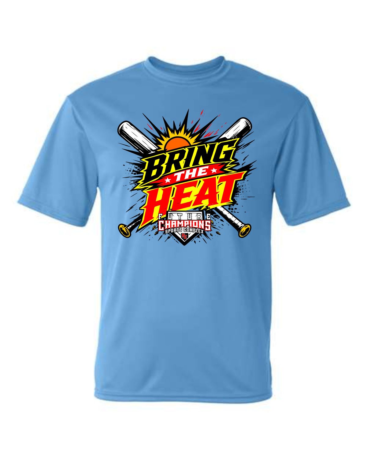 FC-BRING THE HEAT-5100 COLUMBIA BLUE DRI-FIT T-SHIRT (FRONT &amp; BACK PRINT)