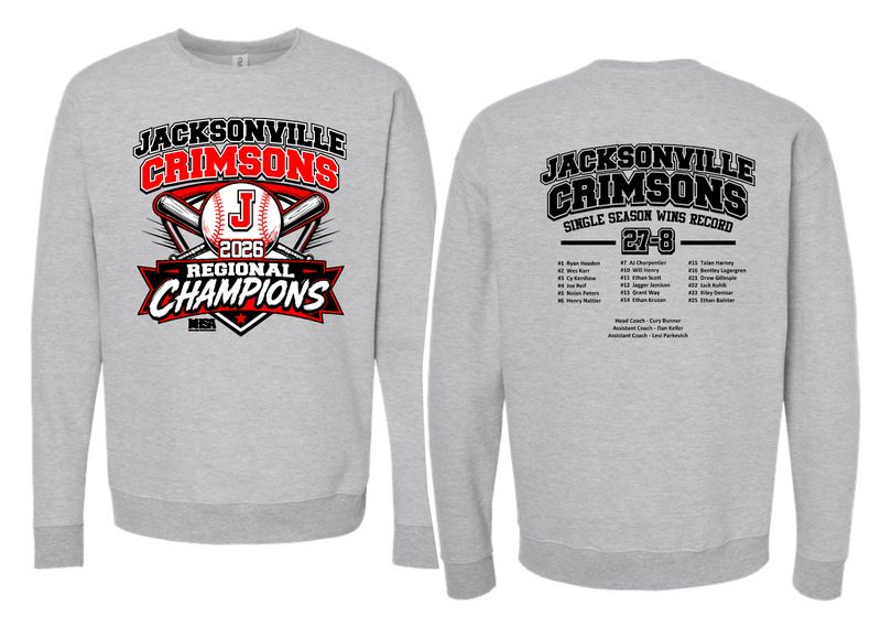 JHS BASEBALL REGIONAL CHAMPS-18000 SPORT GREY / CREWNECK SWEATSHIRT