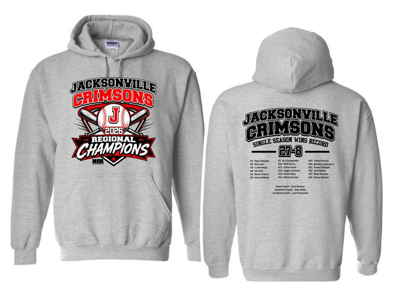 JHS BASEBALL REGIONAL CHAMPS-18500 SPORT GREY / PULLOVER HOODIE