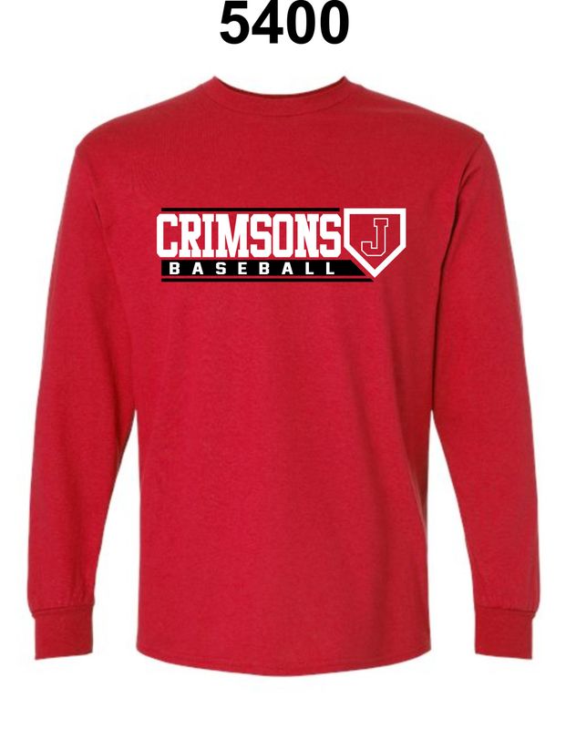 JMS BASEBALL-5400 RED LONG SLEEVE-T