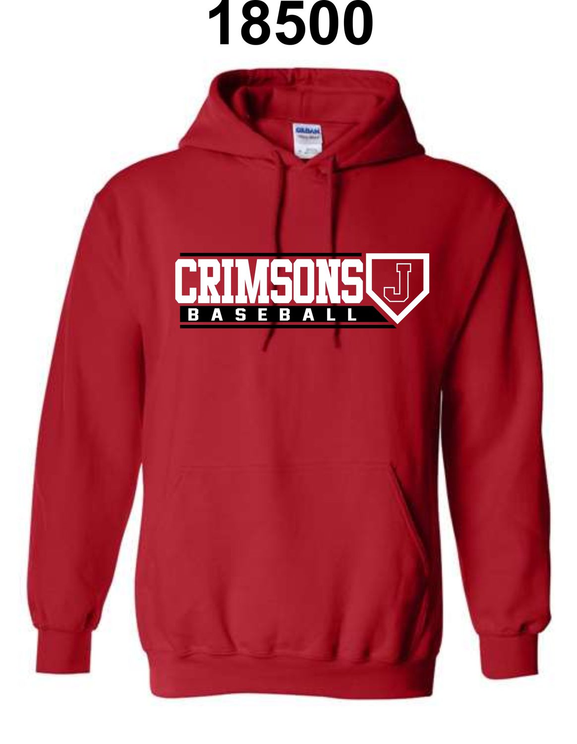 JMS BASEBALL-18500 RED PULLOVER HOODIE