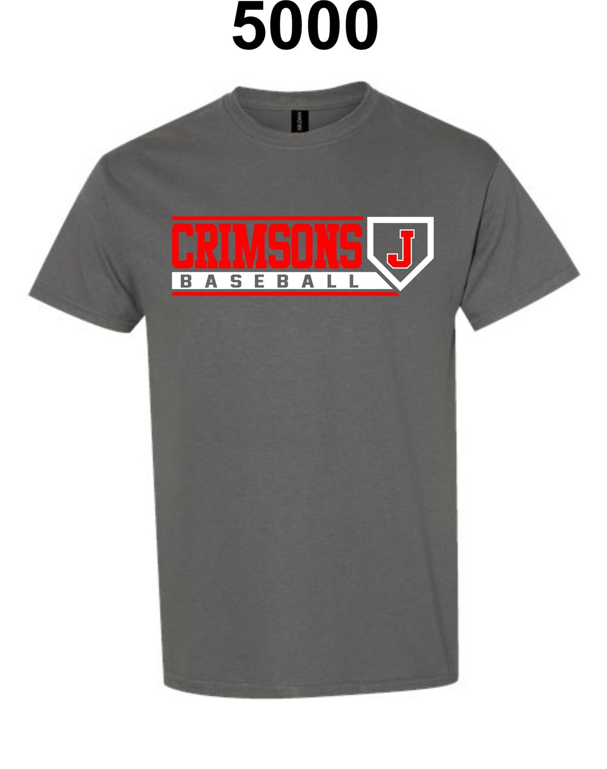 JMS BASEBALL-5000 CHARCOAL UNI-SEX T-SHIRT