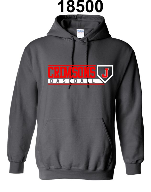 JMS BASEBALL-18500 CHARCOAL PULLOVER HOODIE