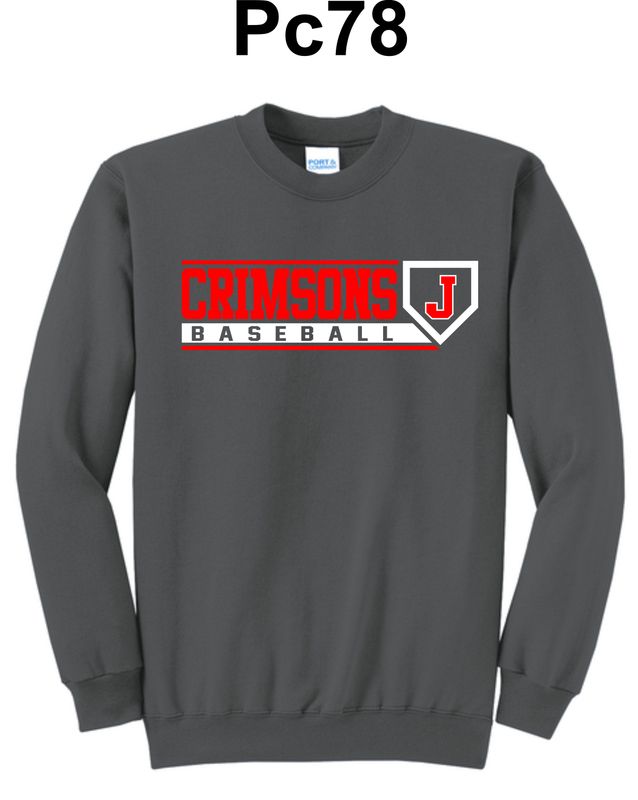 JMS BASEBALL-PC78 CHARCOAL CREWNECK SWEATSHIRT
