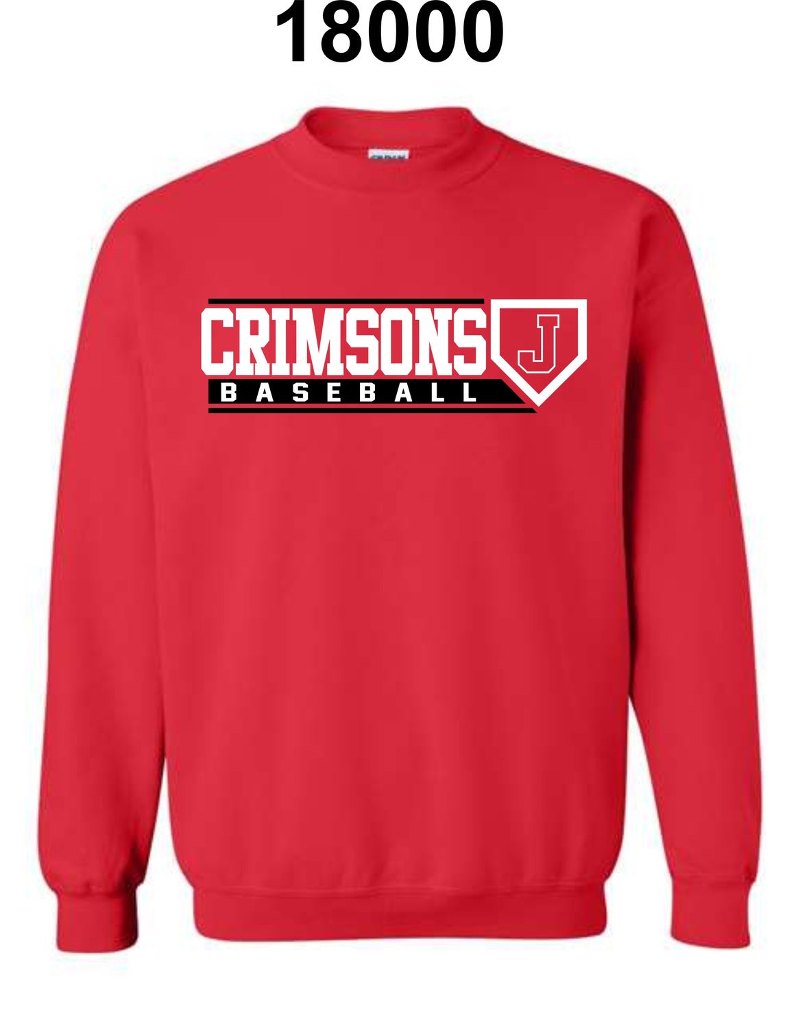 JMS BASEBALL-18000 RED CREWNECK SWEATSHIRT