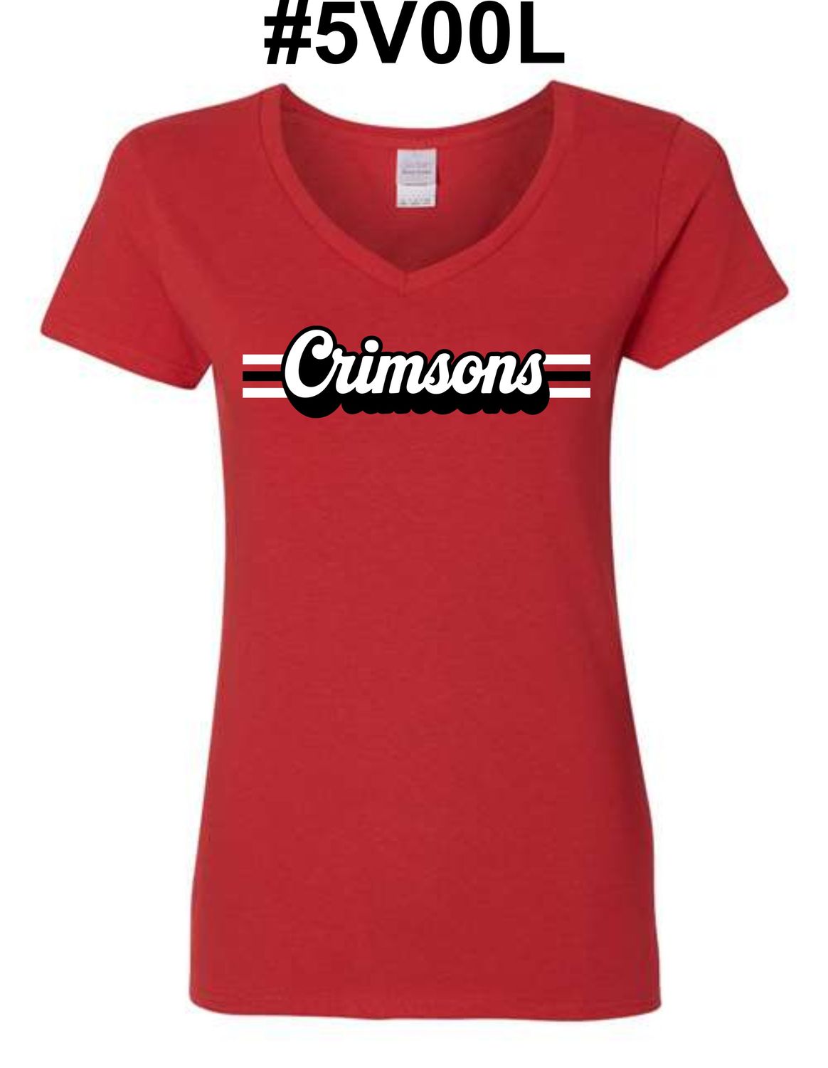 JMS-DESIGN 3 RED #5V00L LADIES V-NECK