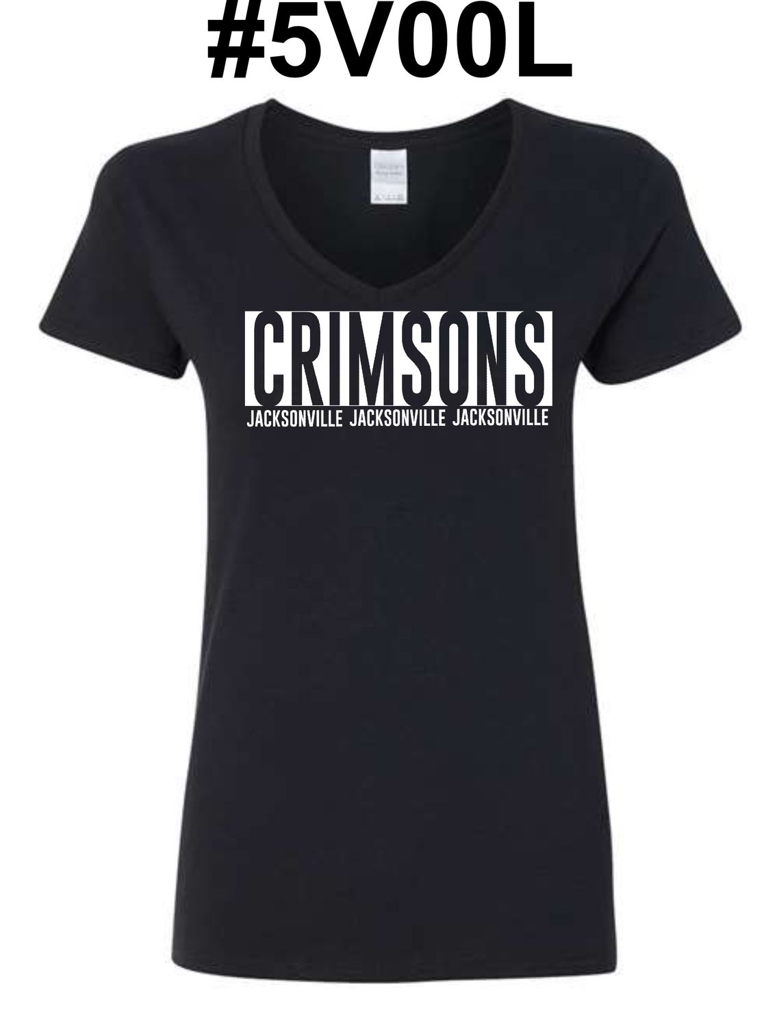 JMS-DESIGN 2 BLACK #5V00L LADIES V-NECK