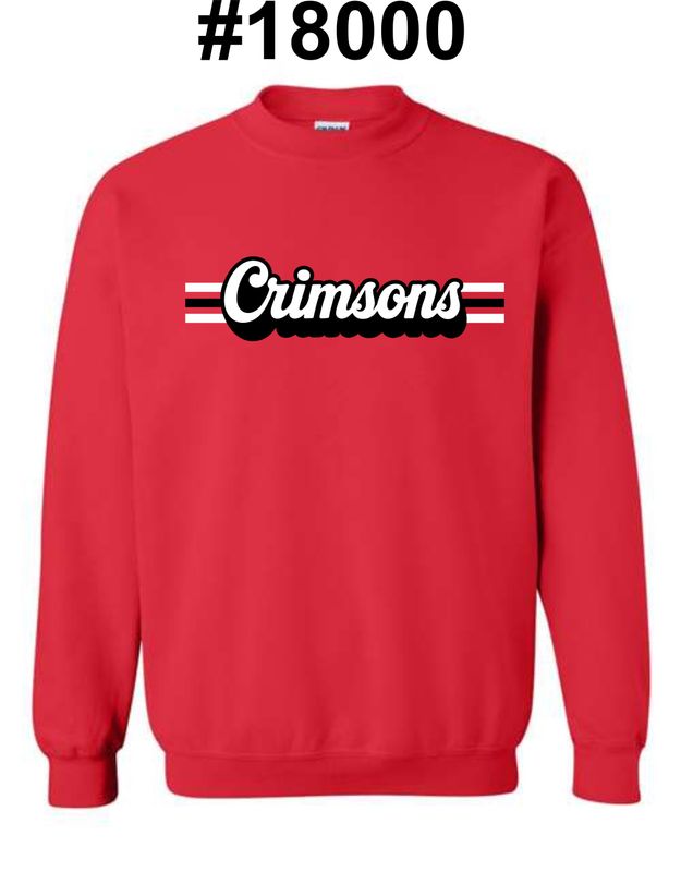 JMS-DESIGN 3 RED #18000 CREWNECK SWEATSHIRT