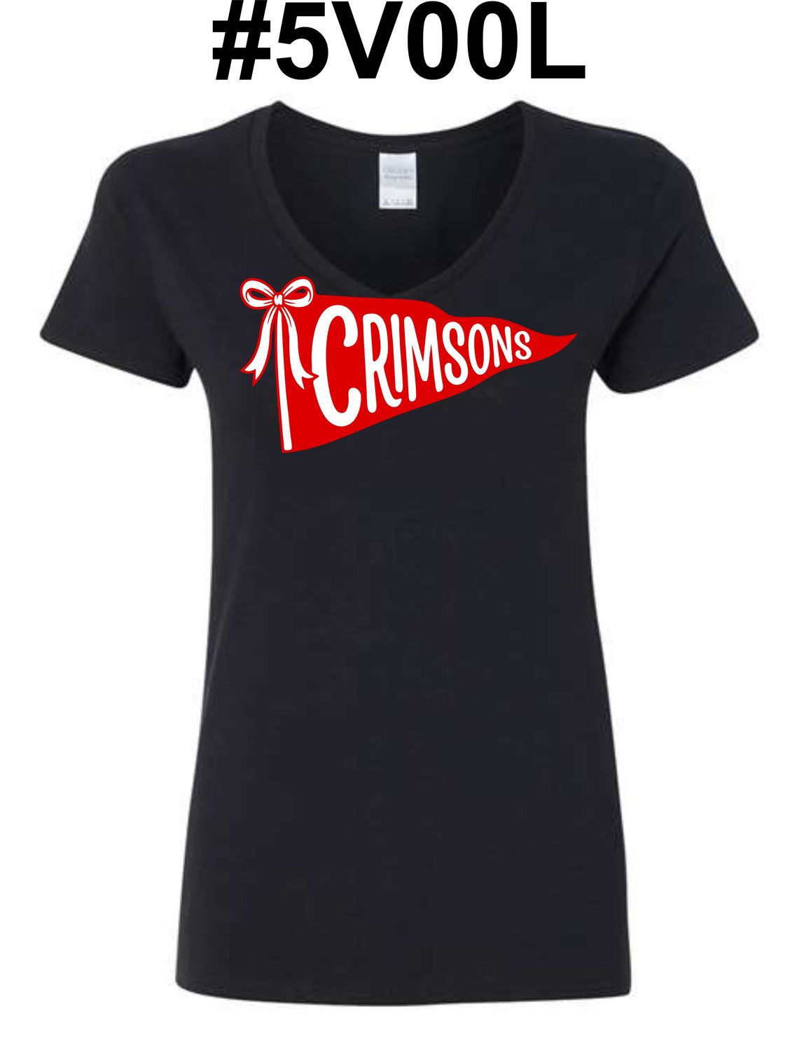 JMS-DESIGN 5 BLACK #5V00L LADIES V-NECK