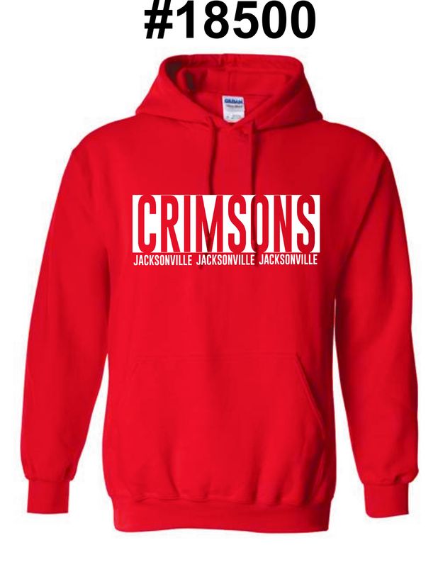 JMS-DESIGN 2 RED #18500 PULLOVER HOODIE