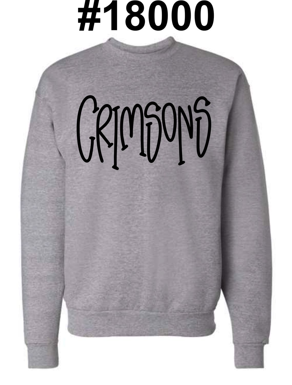 JMS-DESIGN 4 GRAPHITE HEATHER #18000 CREWNECK SWEATSHIRT