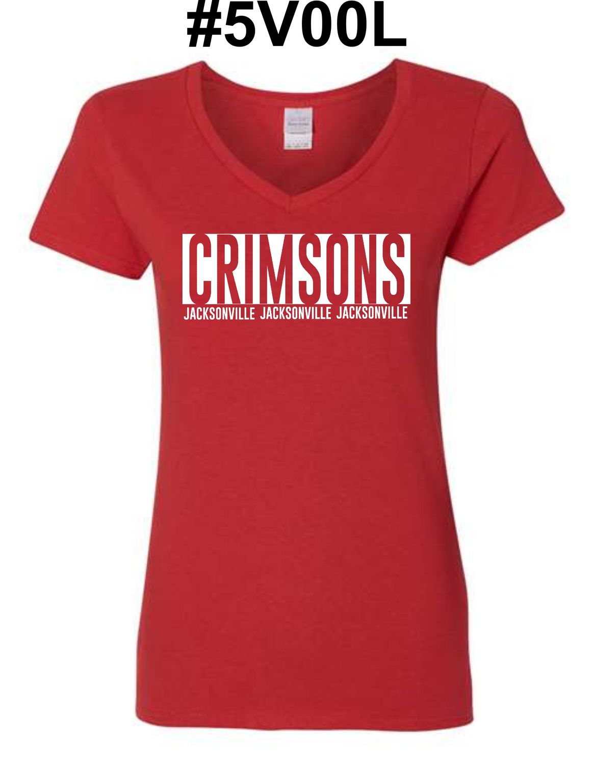 JMS-DESIGN 2 RED #5V00L LADIES V-NECK