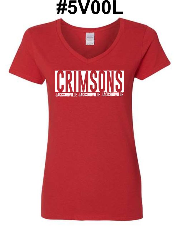 JMS-DESIGN 2 RED #5V00L LADIES V-NECK
