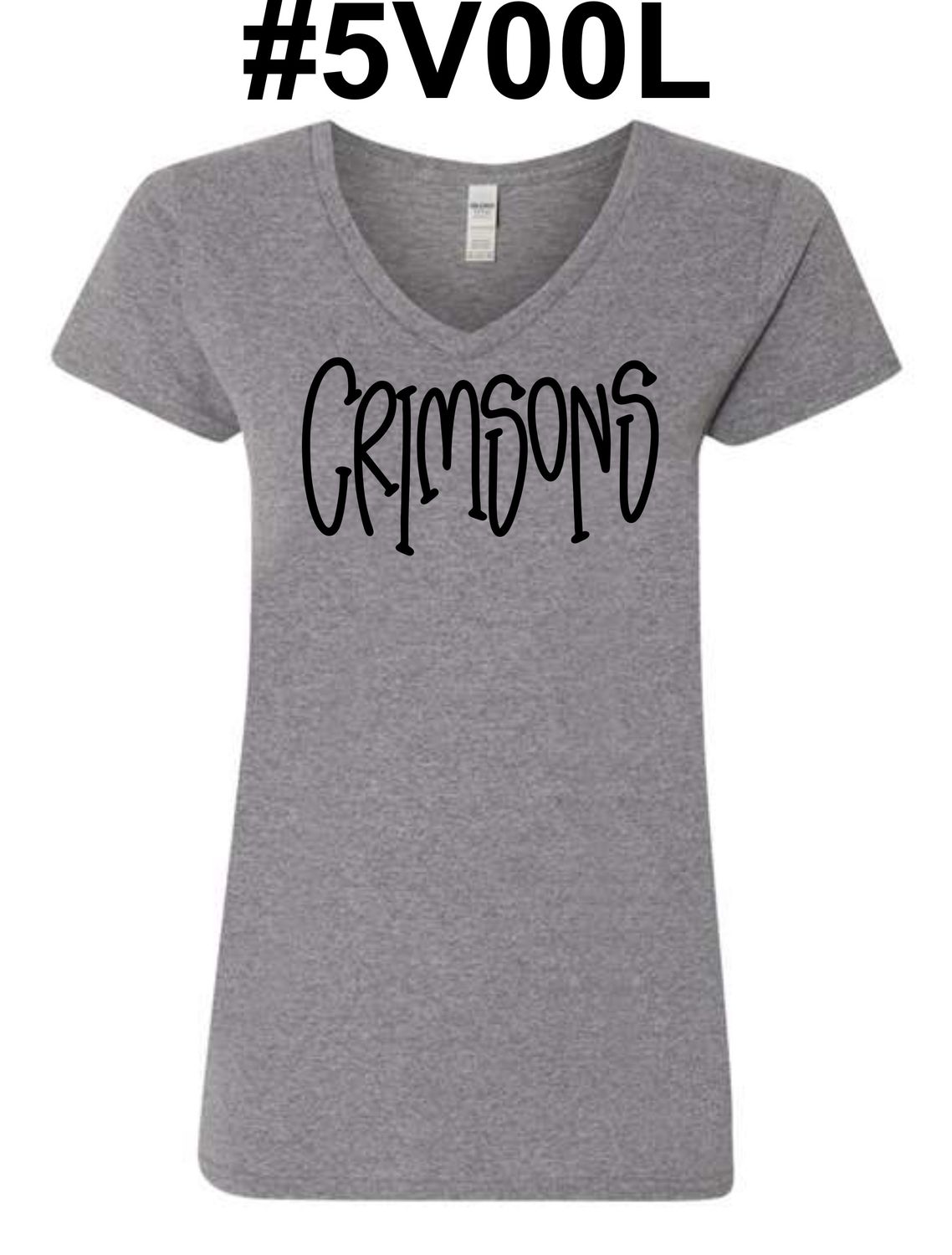 JMS-DESIGN 4 GRAPHITE HEATHER #5V00L LADIES V-NECK