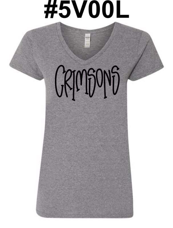JMS-DESIGN 4 GRAPHITE HEATHER #5V00L LADIES V-NECK