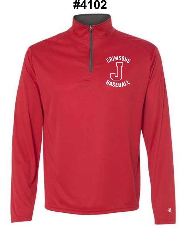JMS BASEBALL-4102 RED B-CORE QUARTER-ZIP