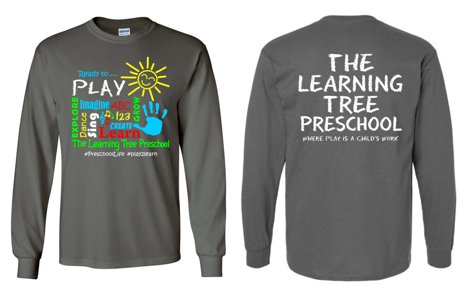 LEARNING TREE-CHARCOAL 5400 LONG SLEEVE-T