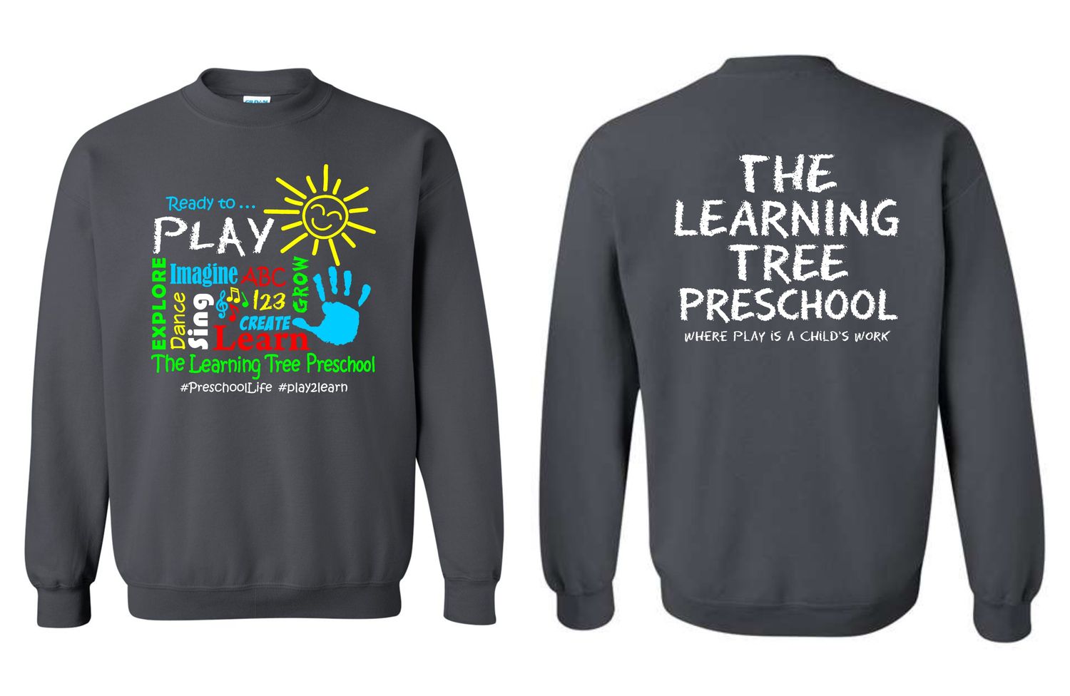 LEARNING TREE-CHARCOAL 18000 CREWNECK SWEATSHIRT