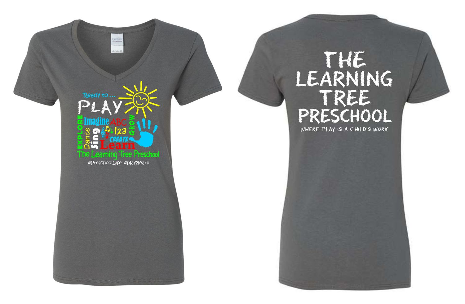 LEARNING TREE-CHARCOAL 5V00L LADIES V-NECK