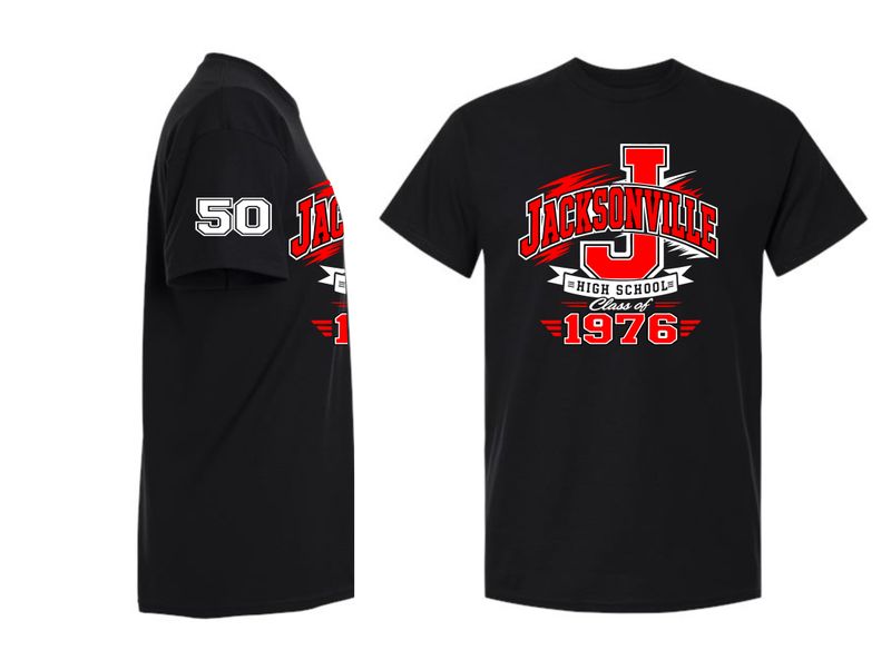 CRIMSONS CLASS OF 1976-5000 BLACK UNI-SEX REGULAR T-SHIRT